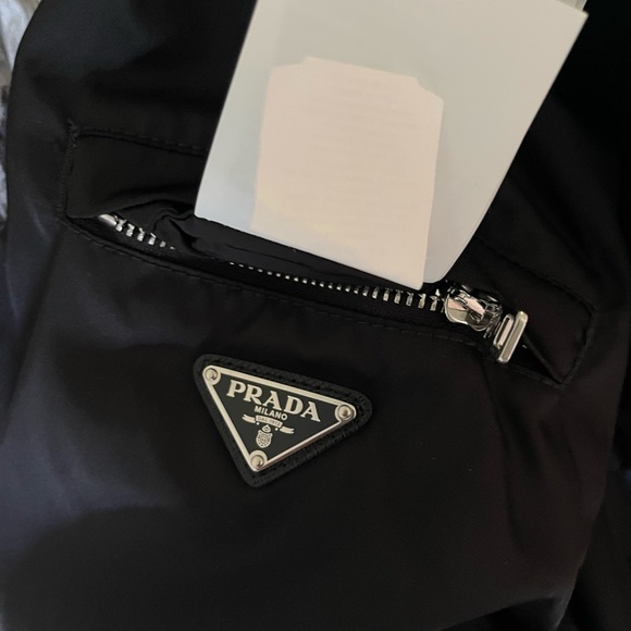 PRADA Reversible Cropped Detachable Feather-trimmed Denim And Nylon Jacket - Picture 8 of 11